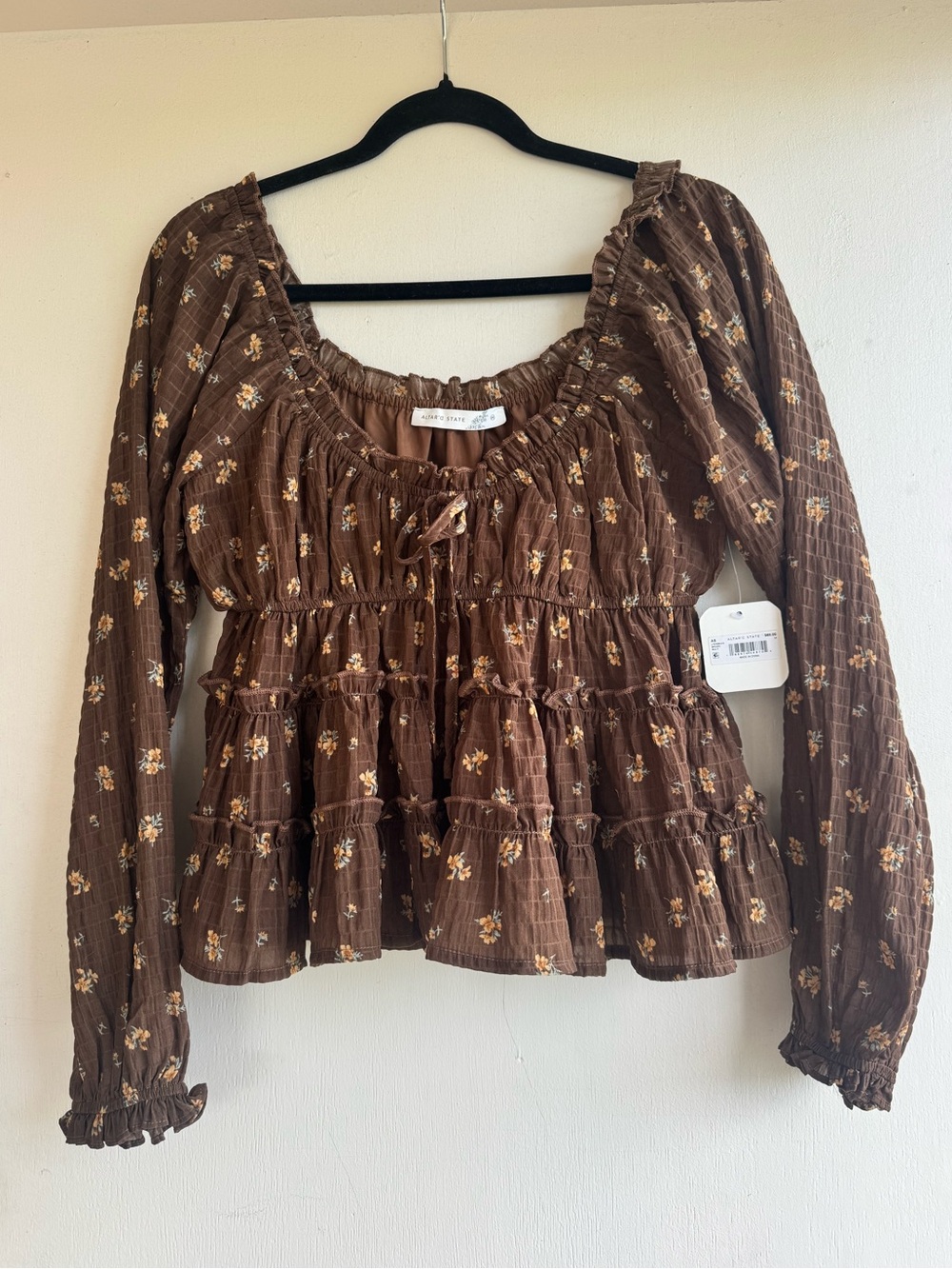 Altar'd State Brown Floral Women’s Blouse